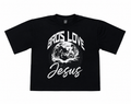 HERE I AM, SEND ME! - BLACK BOXY CROPPED T-SHIRT
