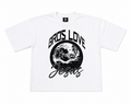 HERE I AM, SEND ME! - WHITE BOXY CROPPED T-SHIRT